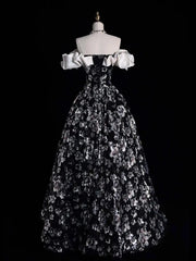 Hnewly  Off-Shoulder Strapless Slim High-Waisted Black Long Evening Dress Graduation Coming-of-Age Ceremony Birthday Host Banquet Dress