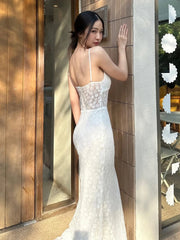 Hnewly  Jacquard Elegant Dress Women Y2K Thin Sleeveless Backless Low-Neck Elegant Chic Slim Vacation Birthday Party Vestidos