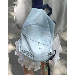 Hnewly  Korean Nylon Backpack Lightweight Soft Summer Blue School Bag Women Casual Hiking Outdoor Bag Large Capacity Fashion Schoolbag