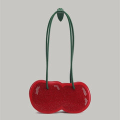 Hnewly  Sweet Cherry Red Underarm Bag Women Water Splash Proof Creative Berry Handbag Ladies Lightweight Polyester Leather Shoulder Bag