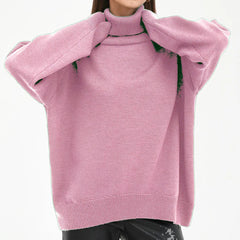 Hnewly  Thick Sweaters Oversized Turtleneck Women Winter White Pullovers Knitted High Neck Oversized Sweater For Woman Tops Loose