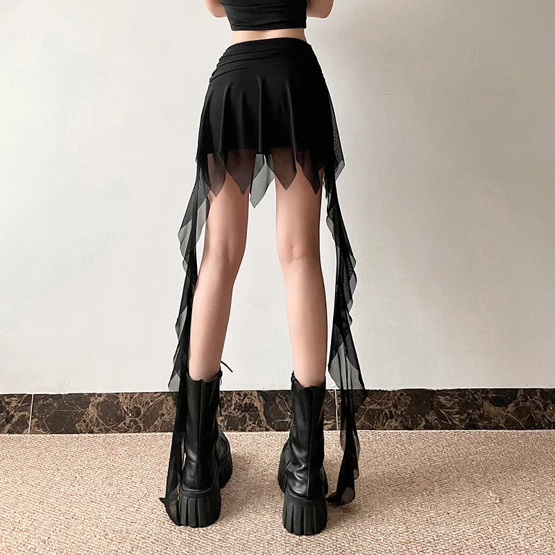 Hnewly  Spring New Solid Color All-match High Street Fashionable Personalized Tight Sexy Hot Cool Women's Tassel Pencil Skirt