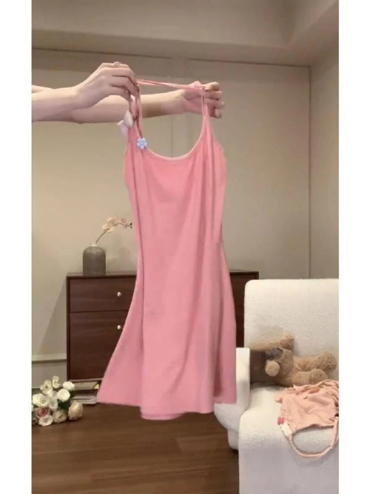 Hnewly Vintage Sweet Kawaii 2 Piece Sets Dresses Women Retro Lace Neckline Irregular Slip Dress Evening Party Japanese Suits