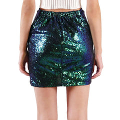 Hnewly  Fashionable Daily Streetwear Skinny Mini High Waist Skirt Sexy Glitter Pleated Short Skirt Party Carnival Performance Costume