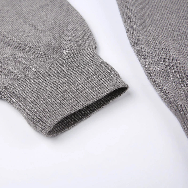 Hnewly y2k Sweaters Women Casual Solid Color V Neck Button Long Sleeve Crop Tops Cardigan Knitwear 2000s Clothing Streetwear
