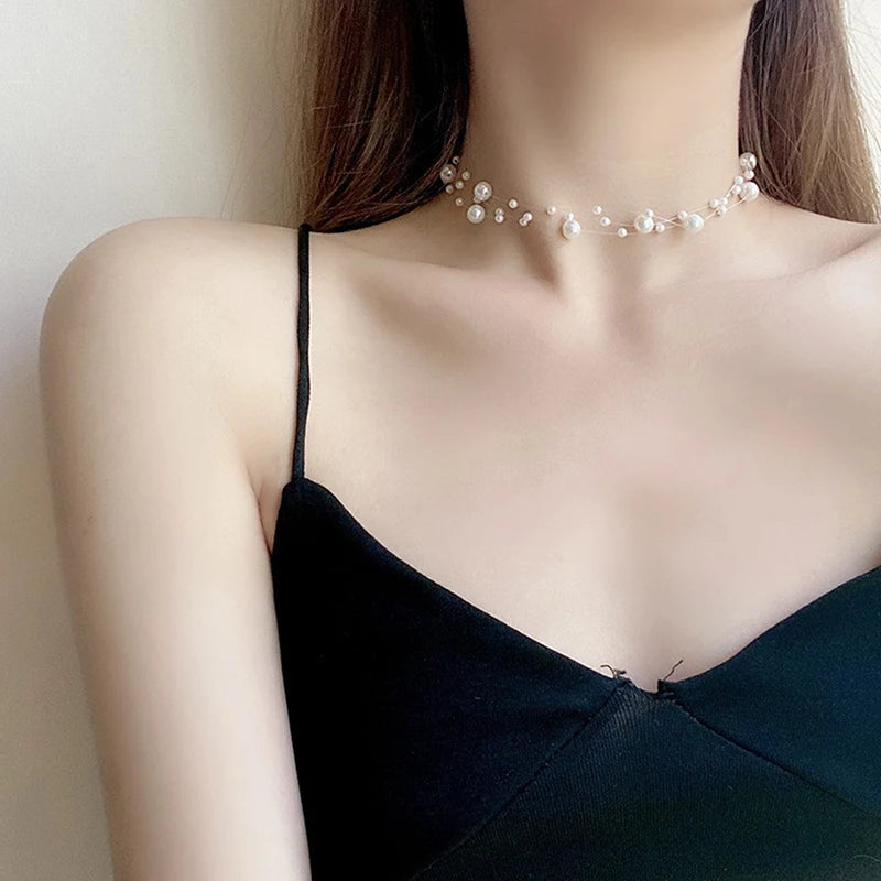 Hnewly Women's Cute Collar Lolitas Handmade Vintage Lace Heart Choker For Women Gothic Bow Knot Necklace Girls Uniform Accessories
