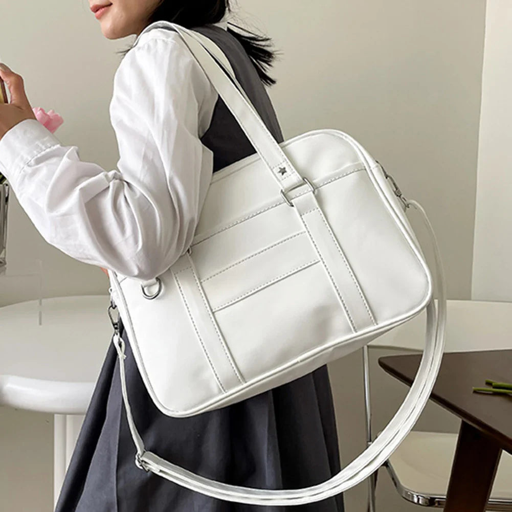 Hnewly Japanese School Handbag with Adjustable Strap Kawaii Shoulder Bag with Zipper Closure Crossbody Bag Underarm Bag Messenger Bag