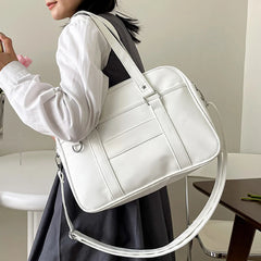 Hnewly Japanese School Handbag with Adjustable Strap Kawaii Shoulder Bag with Zipper Closure Crossbody Bag Underarm Bag Messenger Bag