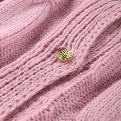 Hnewly  Elegant Thick-knit Women's Sweater Loose Solid O-neck Single Breasted Sweaters Female Fashion Spring New Lady Knitwear