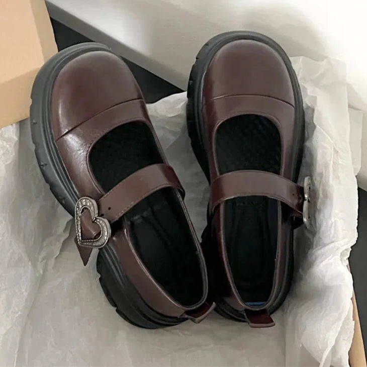 Hnewly Chunky Loafers Shoes autumn Women Japanese Style Slip On brown Lolita Shoes Women Fashion Thick Sole Round Toe Uniform Shoe