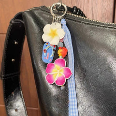 Lunivop  Fashionable Summer Island Themed Slipper Bag Charm Keychain Accessory for Trendy Fashion Enthusiasts and Travelers