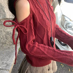Hnewly  Women Sweater Autumn Winter O Knitted Hollow Out Pullovers Soft Warm Basic Tops Korean Fashion Long Sleeve Slim Bottoming Shirts
