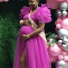 Hnewly  New Tulle Maternity Dress for Photoshoot Pregnancy Shooting Baby Shower Dresses For Pregnant Woman Long Photography Session Gown
