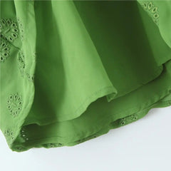 Hnewly  Solid mini dresses Summer outfit one pieces sexy green dresses for women tank dress v neck luxury party dresses embroideryed