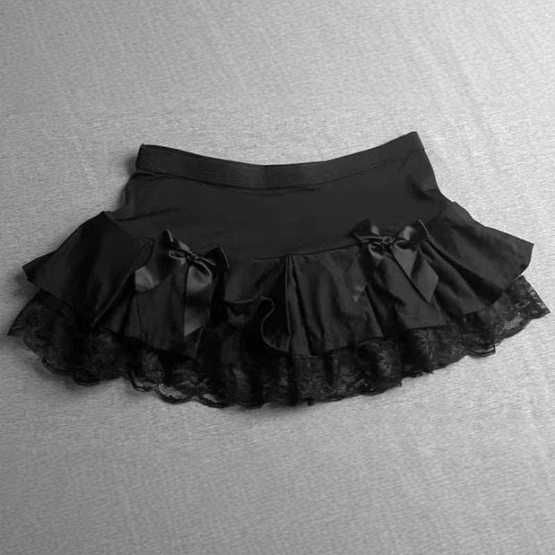 Lunivop  Korean New All Match Lace Edge Design High Street Skirts Y2k Aesthetic Summer Ruffle Slim A-line Short Jupe  Tiered Punk Skirt