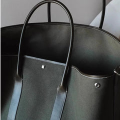 Lunivop  Large Capacity Canvas Tote Bag Women's Commuter Shoulder Crossbody Bag Stylish British Style PU Leather Single Strap Handbag