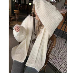 Hnewly  Chunky Knit Open Front Hooded Cardigan for Women Comfy Longline Sweater Hoodie Coat Female Casual Chic Autumn Winter Outfit