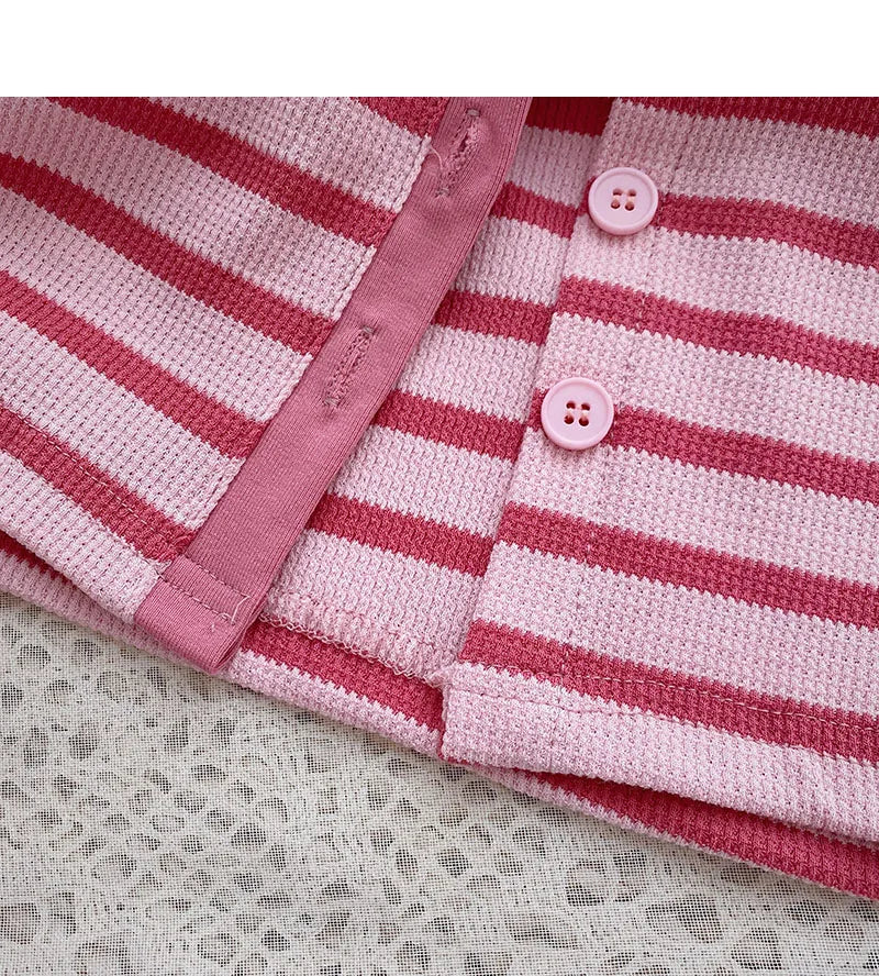 Hnewly Korean Contrast Stripe T-shirt Cardigan 2025 New Summer Women's Commuting Fashion Buttons Lapel Shirt Slim Versatile Top Trend