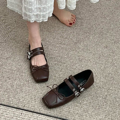 Lunivop  Designer Spring Women Mary Jane Shoes Fashion Square Toe Ladies Comfort Soft Sole Flats Women's Comfort Ballerinas Shoes