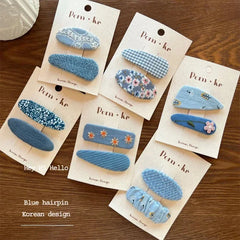 Lunivop  2pcs New Cute Cotton Embroidered Denim Hair Clips for Girls Sweet Flower Hairpins BB Clips Kids Fashion Hair Accessories