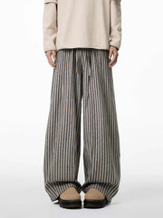 Hnewly  Women's Black Gothic Striped Long Pants Baggy Sweatpants Harajuku Y2k Emo Vintage Oversize Trousers Japanese 2000s Style Clothes