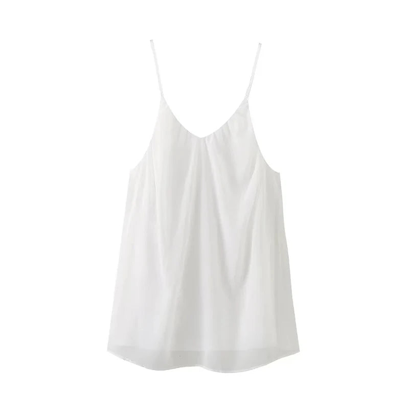 Hnewly  Fashion Pleated V-Neck Mini Puff Dress Female Sexy Backless Beach Vocation Suspender Vestido Casual Loose A-Line Short Dresses