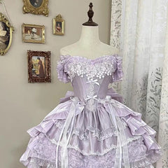 Hnewly  Women's Purple Evening Dress New Girl's High Waist Slimming Exquisite Elegant Ball Gown Princess Birthday Party Dresses