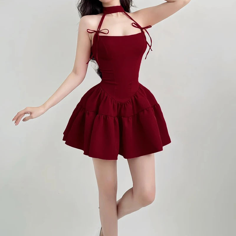 Hnewly Christmas Party A-line Sleeveless Dress Red Black Kawaii Bow Ha hnewly Hnewly Christmas Party A-line Sleeveless Dress Red Black Kawaii Bow Ha hnewly