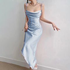 Hnewly Wedding Guest Outfit Summer and Autumn Sexy Elegant Dress Long Adjustable Lace up  Women Evening Party Dress Formal Clothing