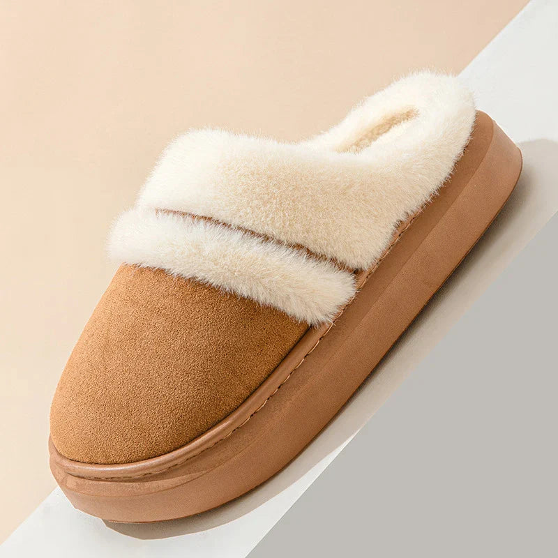 Hnewly Fashion Fluffy Plush Thick Bottom Slippers New Winter Womens Thicken Warm Slippers Casual Indoor Indoor Cotton Slides Shoes