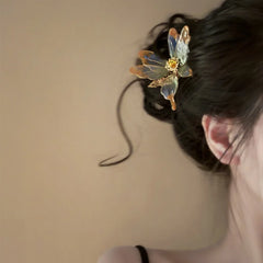 Hnewly  1PC Butterfly Dream Super Fairy New Chinese Retro Heat Shrink Butterfly Hair Clip Niche Design Temperament Hanfu Side Clip