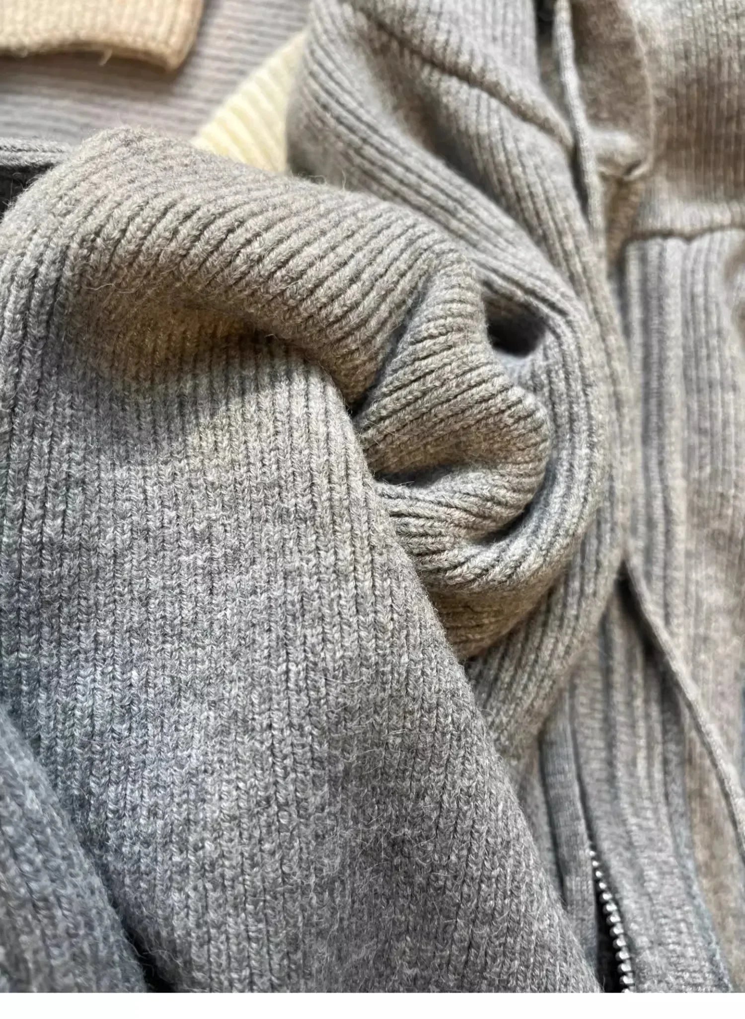 Hnewly Gray Hooded Sweater Coat Autumn Winter Double Zipper Long Sleeve Loose Fashion Korean Soft Thickened Knitted Tops Coats