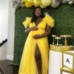 Hnewly  New Tulle Maternity Dress for Photoshoot Pregnancy Shooting Baby Shower Dresses For Pregnant Woman Long Photography Session Gown