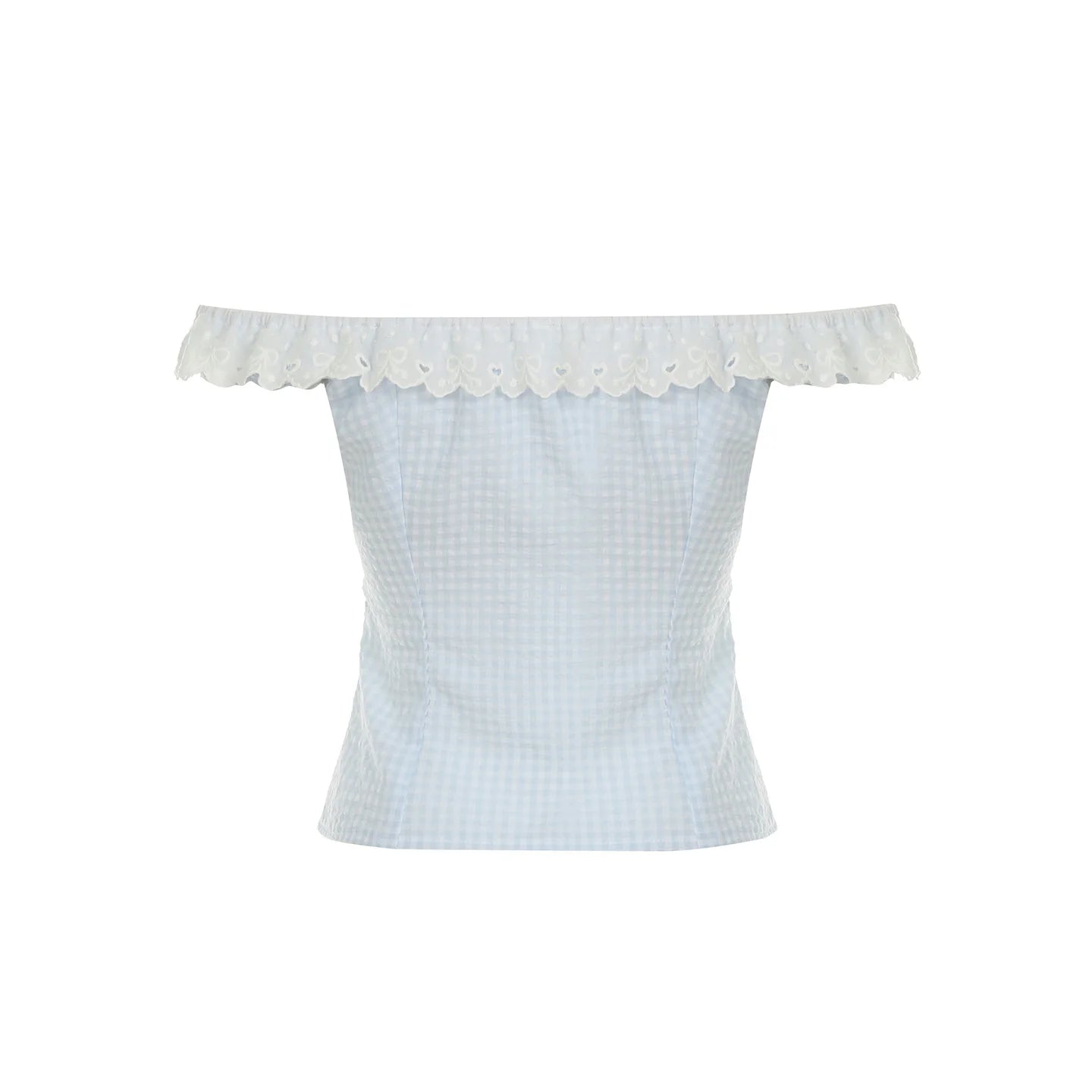 Hnewly Sweet Cute Plaid Lace Spliced Slim Fit Women Camisole Tops Bow Button Ruched Fashion Trendy Chic Blouses
