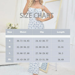 Hnewly  Female Elegant Slim Fitting Summer Floral Printed Bodycon Maxi Dress Spaghetti Strap Sleeveless Boho Style Streetwear Long Dress