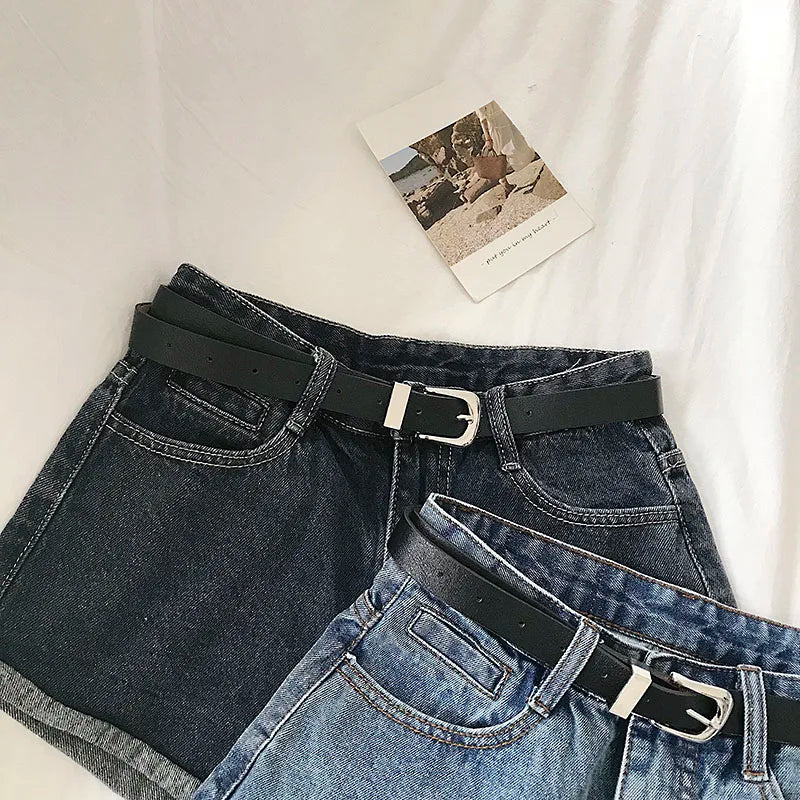 Hnewly  Versatile High Waisted Denim Shorts Summer 2025 New  Rolled Edges Loose Wide Leg Hot Pants Minimalist Women's Beach Pants
