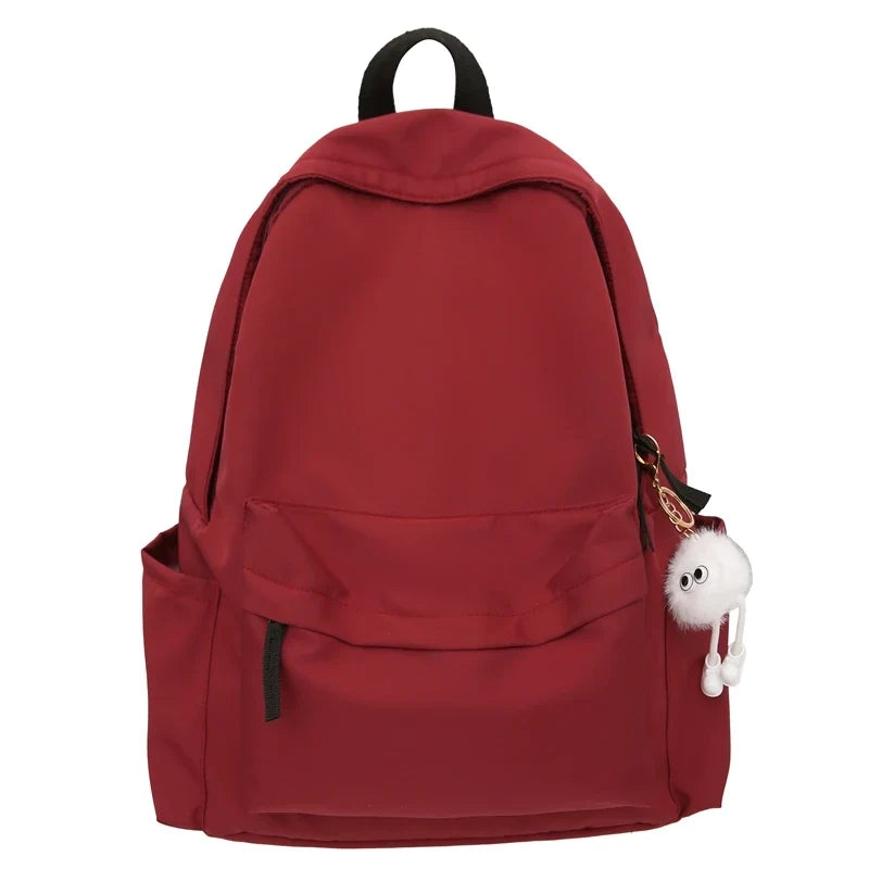 Lunivop  Unisex Solid Black Backpacks Large Capacity Waterproof Leisure Or Travel Bags Simple Nylon Light School Bags For Boys Or Girls