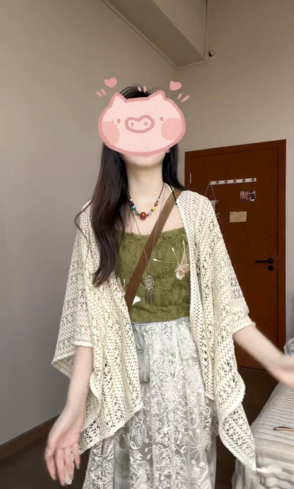 Hnewly Lace Shawl Cardigan Bohemian Tassel Hollowed Out Loose Apricot Top For Women's Summer Vacation Style Sun Protection Cover