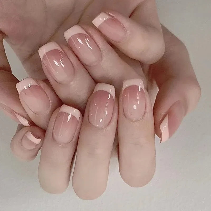 Hnewly 24pcs Red Rose False Nails Full Coverage Set Reusable Fake Nails Faux Acrylic Press on Nails with Accessories