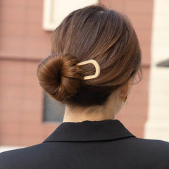 Lunivop  U-Shaped Hair Fork Fashion Hairpin Black Color Metal Hairpin Geometric Design Headwear Hair Sticks Women Girls