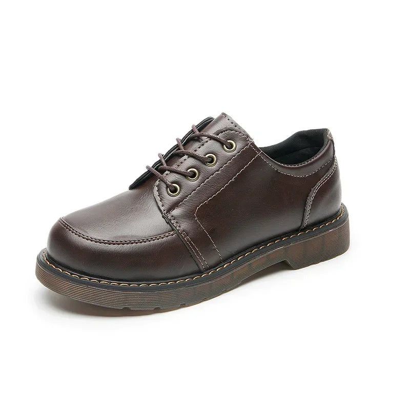 Hnewly New Women Oxfords Women's Shoes Ladies Leather Female Round Toe Sewing Retro Comfortable Footwear Lolita Shoe Brown 40