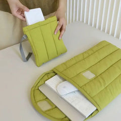 Hnewly  Ins Green Laptop Sleeve Case 11 13 14 15 16 Inch HP DELL Notebook Bag Carrying Bag Macbook Air Pro 13.3 Shockproof Case Women
