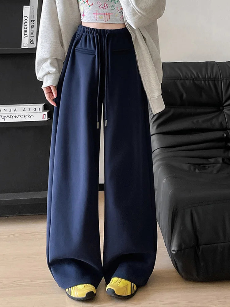 Hnewly  Streetwear Y2K Women Sweatpants Vintage Loose Hip Hop Design Pant Casual Fall Winter High Waist American Retro Bf Trousers