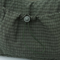 Hnewly  Olive Green Gingham Plaid Nylon Hobo Bags For Women Large Capacity Drawstring Shoulder Bags Lightweight Daypack for School Bags