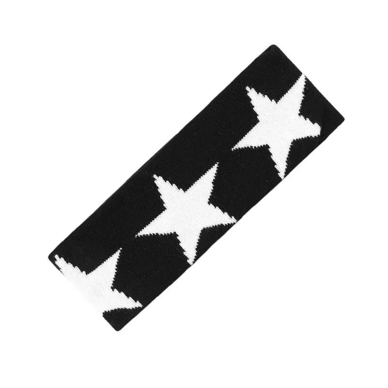 Hnewly  1pc Star-shaped Knitted Wide Headband – INS Trendy Hip-hop Sports Hair Accessory for Men and Women