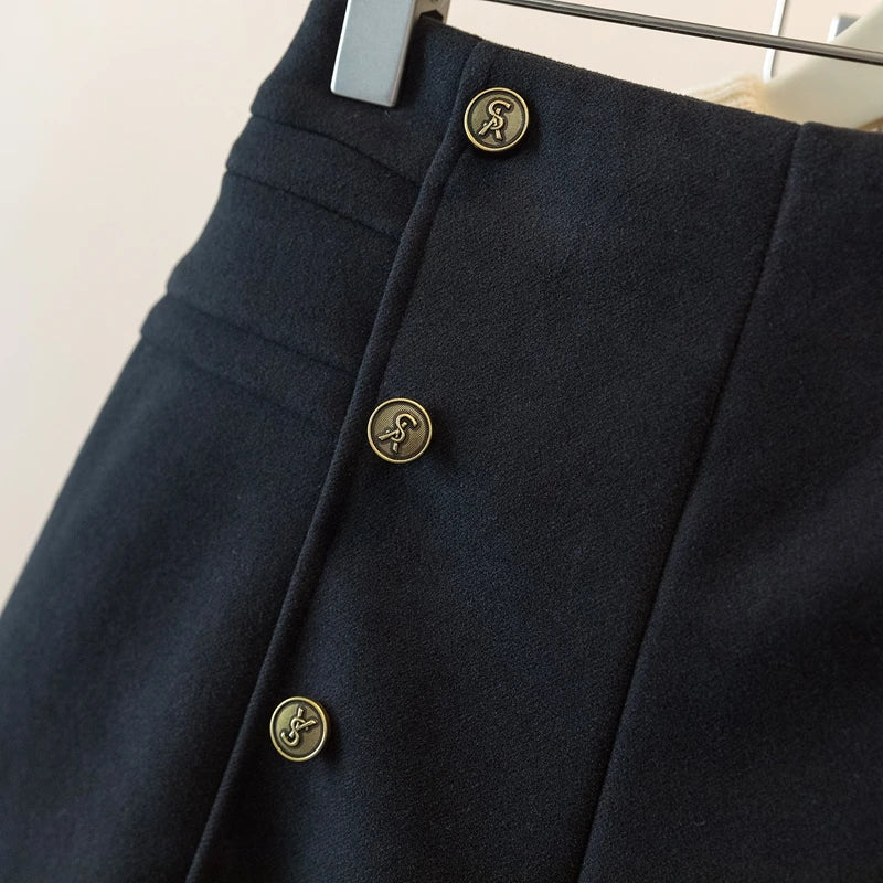 Hnewly  Temperament High Waist Shorts Women New Spring Autumn Double Breasted A-line Wide Leg Pants Large Size Black Versatile Shorts