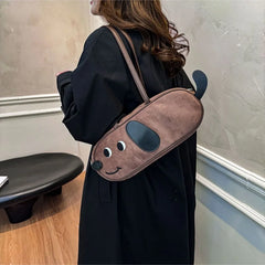 Hnewly  Interesting Sausage Dog Shaped Shoulder Bag Handbag Travel Single Shoulder Bag Women's Bag for Outdoor for Gift