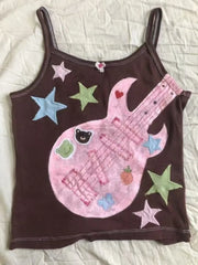 Lunivop  Gothic Harajuku Hip Hop Constrast Color Summer Tank Top Y2k Aesthetic Cute All Match High Street Top American Fashion Punk Camis