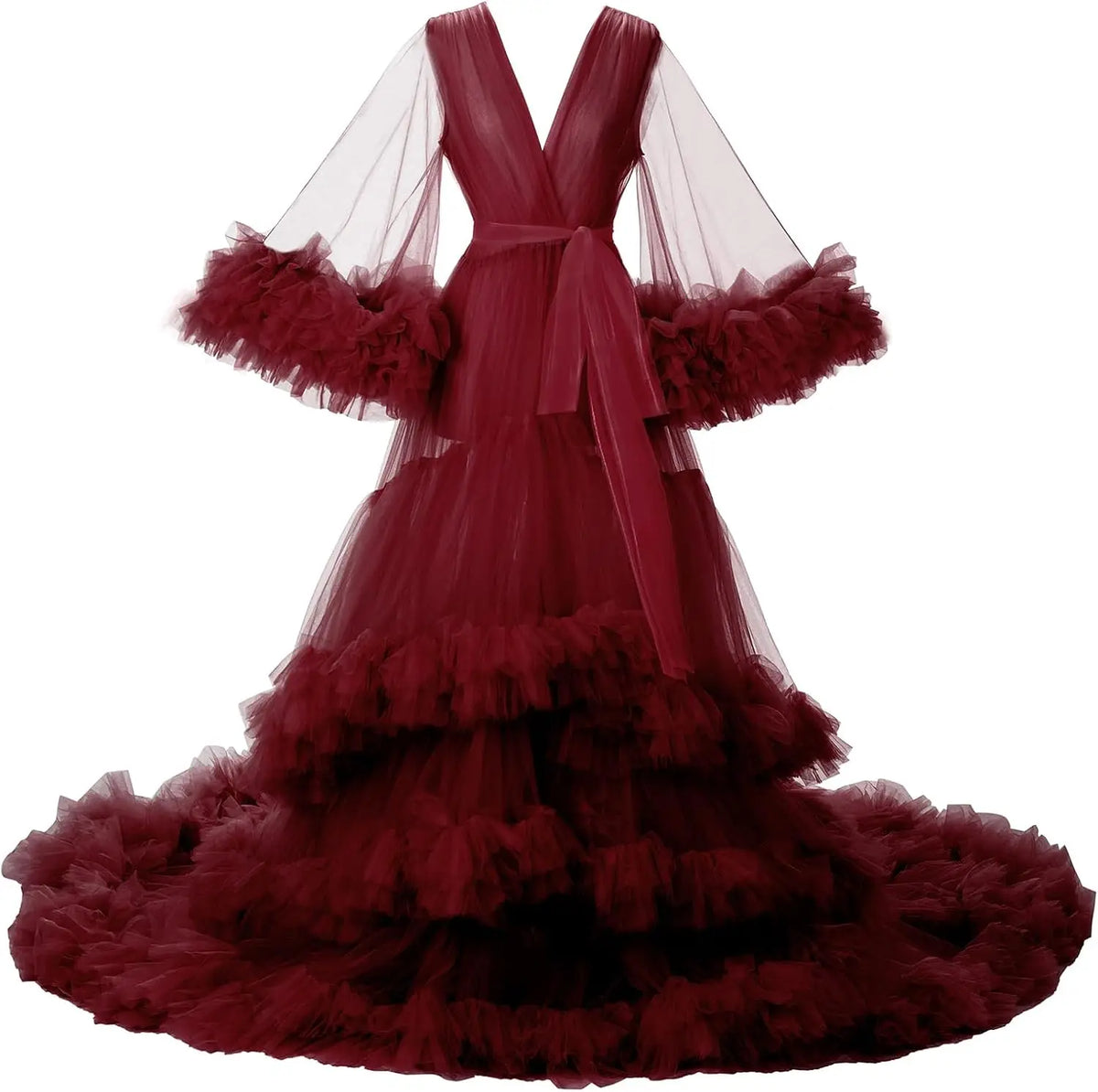 Hnewly  Puffy Tulle Robe Lingerie Bridal Robe Baby Shower Photography maternity dress photoshoot