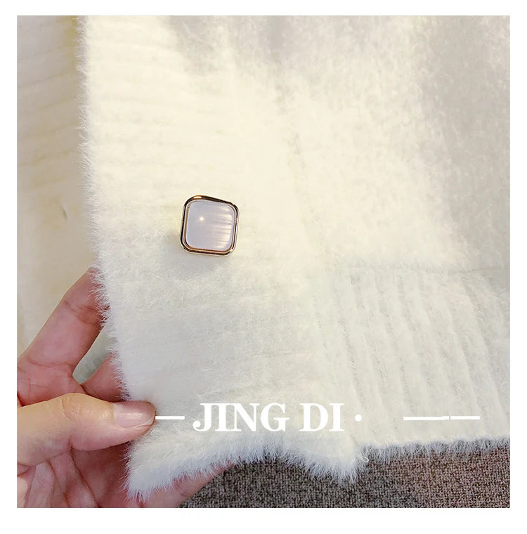 Hnewly  Soft Knitted Sweater Cardigan Coat 2023 New Women Spring Autumn New  Warm Comfortable Long Sleeve V-Neck Fashion Top Coat